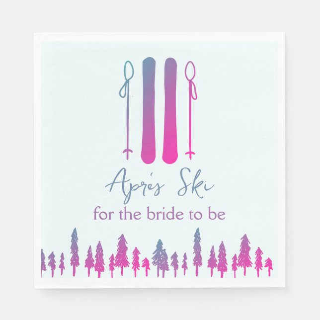 Serviette En Papier Apres Ski Neon Winter Bachelorette Party (Devant)