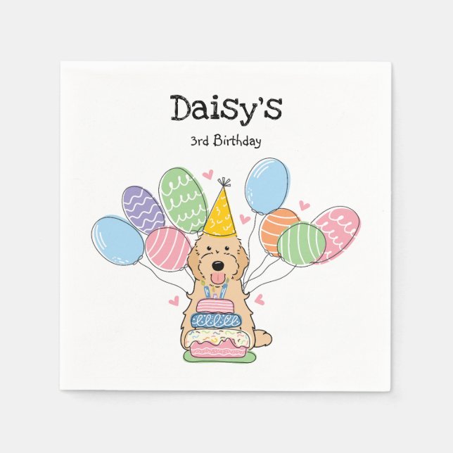 Serviette En Papier Apricot Cockapoo Cavapoo Anniversaire (Devant)