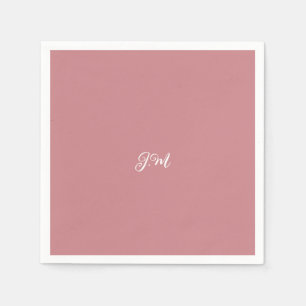Serviette En Papier Apricot de marque couleur unie pastel initiales no