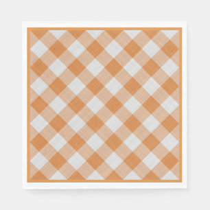 Serviette En Papier Apricot Orange Country Cottage En vichy Stripes