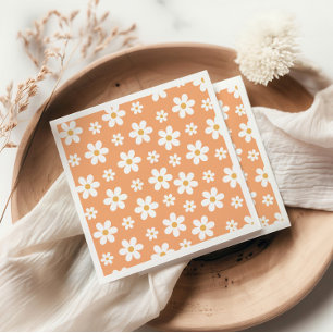 Serviette En Papier Apricot Retro Daisy super