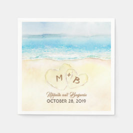 Serviette En Papier Aqua Blue Sea Beach Wedding