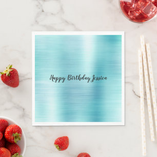 Serviette En Papier Aqua Stripe