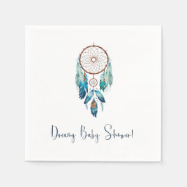 Serviette En Papier Aquamarine Baby shower Dreamcatcher