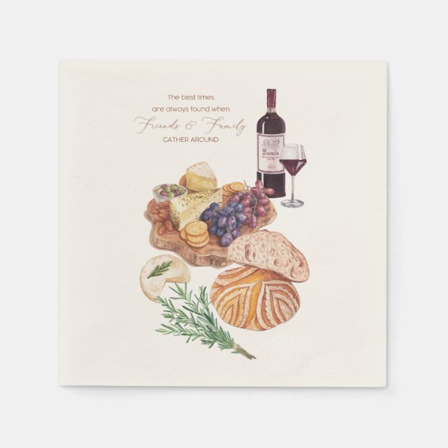 Serviette En Papier Aquarelle Alimentation serviettes (Devant)