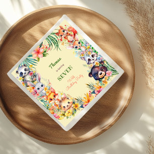 Serviette En Papier Aquarelle Animaux de la forêt sauvage anniversaire