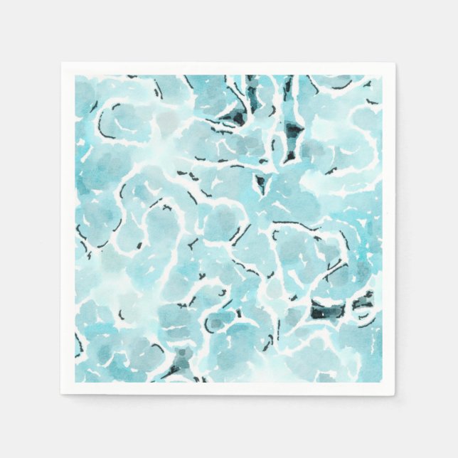 Serviette En Papier Aquarelle Aqua (Devant)