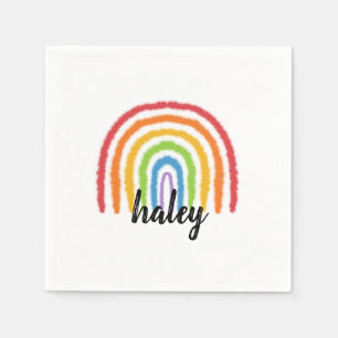 Serviette En Papier Aquarelle arc-en-ciel Personnalisé de la fête Napk