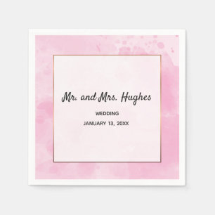Serviette En Papier Aquarelle arrière - plan mariage romantique en ros