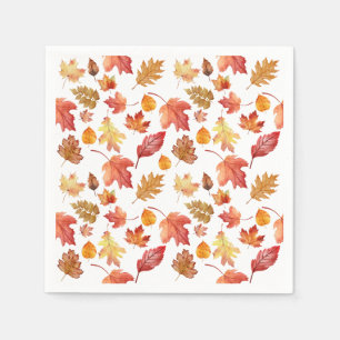 Serviette En Papier Aquarelle Automne Feuilles Automne Motif sans join
