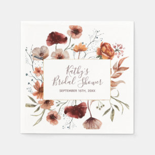 Serviette En Papier Aquarelle Automne Fleur sauvage douche nuptiale Na
