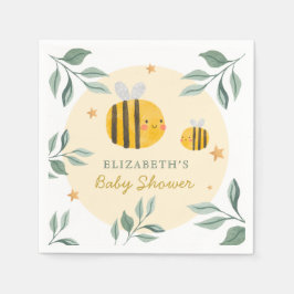 Serviette En Papier Aquarelle Bee Honey Baby shower sucré