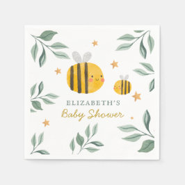 Serviette En Papier Aquarelle Bee Honey Baby shower sucré serviettes