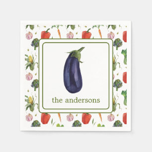 Serviette En Papier Aquarelle Bio produit aubergine