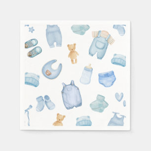 Serviette En Papier Aquarelle Blanchisserie Baby shower de verdure ble