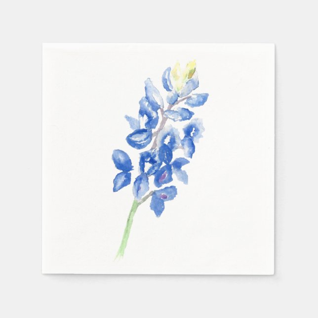 Serviette En Papier Aquarelle bleu 1 (Devant)