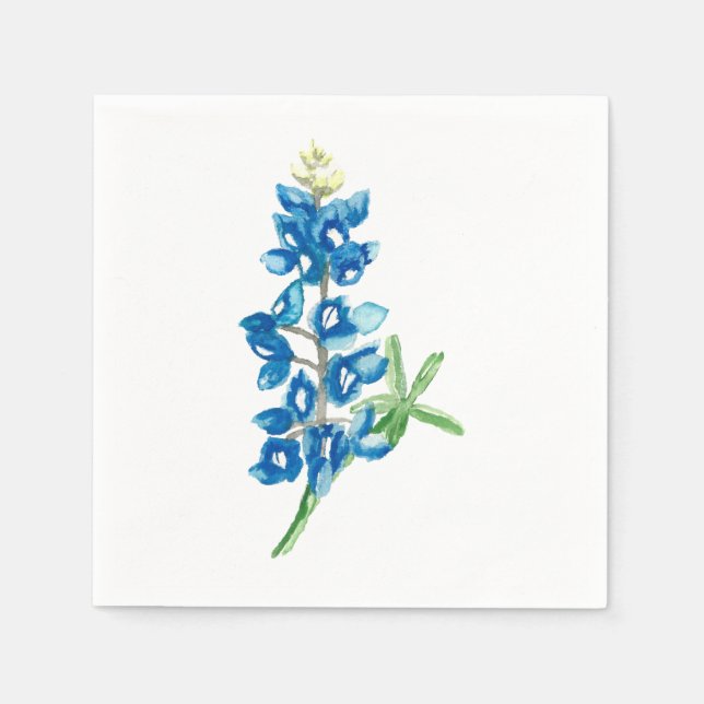 Serviette En Papier Aquarelle bleu 2 (Devant)