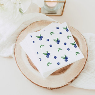 Serviette En Papier Aquarelle bleu bleuté doux anniversaire