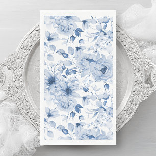 Serviette En Papier Aquarelle Bleu et Blancs