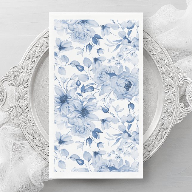Serviette En Papier Aquarelle Bleu et Blancs (Créateur téléchargé)