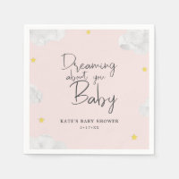 Aquarelle bleu foncé Nuages Baby shower garçon