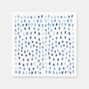 Serviette En Papier Aquarelle bleu Indigo petite motif pois