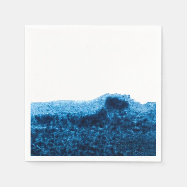 Serviette En Papier Aquarelle bleu marine (Devant)
