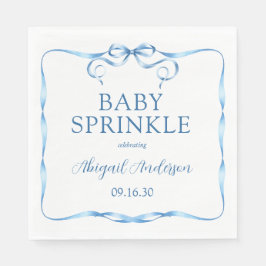 Serviette En Papier Aquarelle Bleu Ribbon Bébé Sprinkel