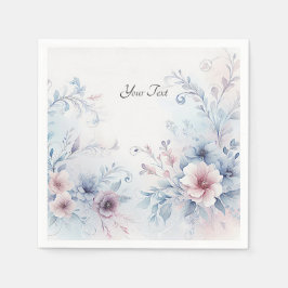 Serviette En Papier Aquarelle bleu rose floral serviettes
