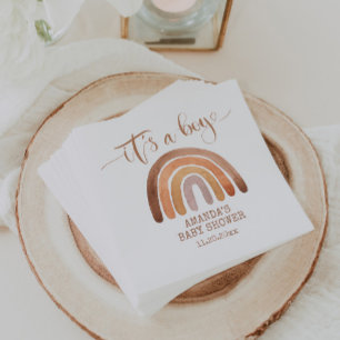 Serviette En Papier Aquarelle Boho Modern Rainbow C’est un garçon