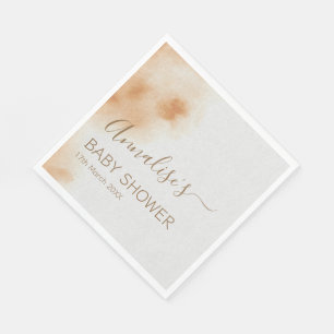 Serviette En Papier Aquarelle Boho moderne Tie Dye Baby shower Beige