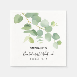 Serviette En Papier Aquarelle botanique Eucalyptus Bachelorette