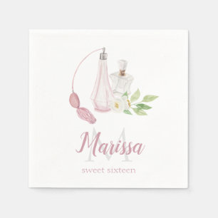 Serviette En Papier Aquarelle Bouteille de Parfum Quinceanera Annivers