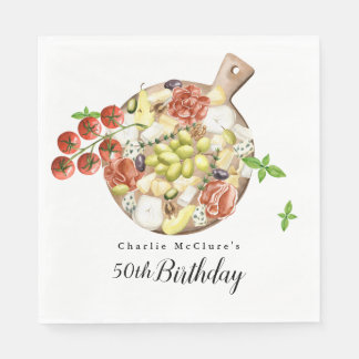 Serviette En Papier Aquarelle Charcuterie Italie Anniversaire