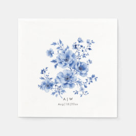 Serviette En Papier Aquarelle Chinoiserie florale