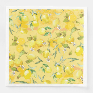 Serviette En Papier Aquarelle citron IV