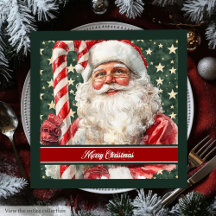 Aquarelle classique Santa Claus Holiday Napkins