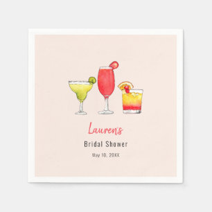 Serviette En Papier Aquarelle Cocktail boissons Fête des mariées servi