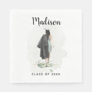 Serviette En Papier Aquarelle College Graduation Votre nom Grad Party