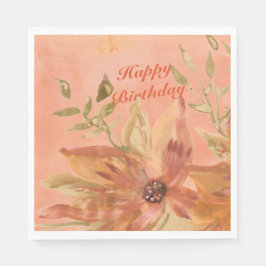 Serviette En Papier Aquarelle Corail Peach