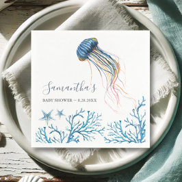 Serviette En Papier Aquarelle côtière Jelly Poissons serviettes person