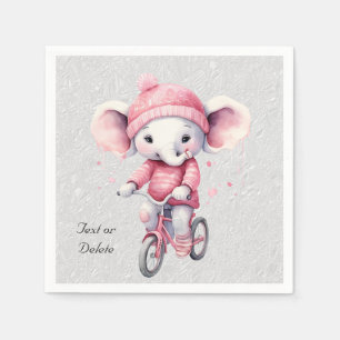 Serviette En Papier Aquarelle Cyclisme Eléphant serviettes