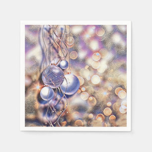 Serviette En Papier Aquarelle de Noël violet