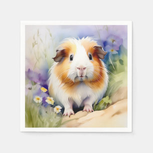 Serviette En Papier Aquarelle délicate de porc de Guinée