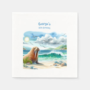 Serviette En Papier Aquarelle d'été Walrus