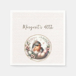 Serviette En Papier Aquarelle d'oiseaux