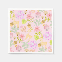 Serviette En Papier Aquarelle douce choses serviette rose.
