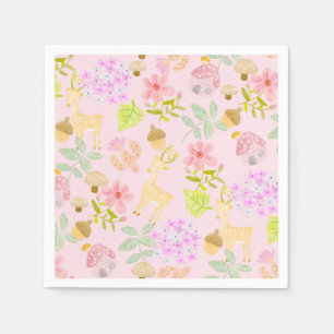 Serviette En Papier Aquarelle douce choses serviette rose.