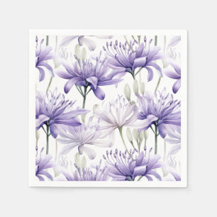 Serviette En Papier Aquarelle douce Purple Motif Floral