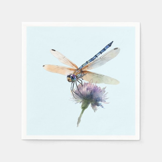 Serviette En Papier Aquarelle Dragonfly Naples (Devant)